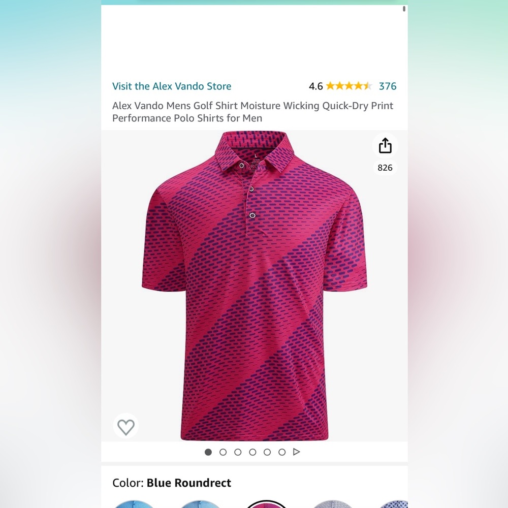 Alex vendo men’s golf polo